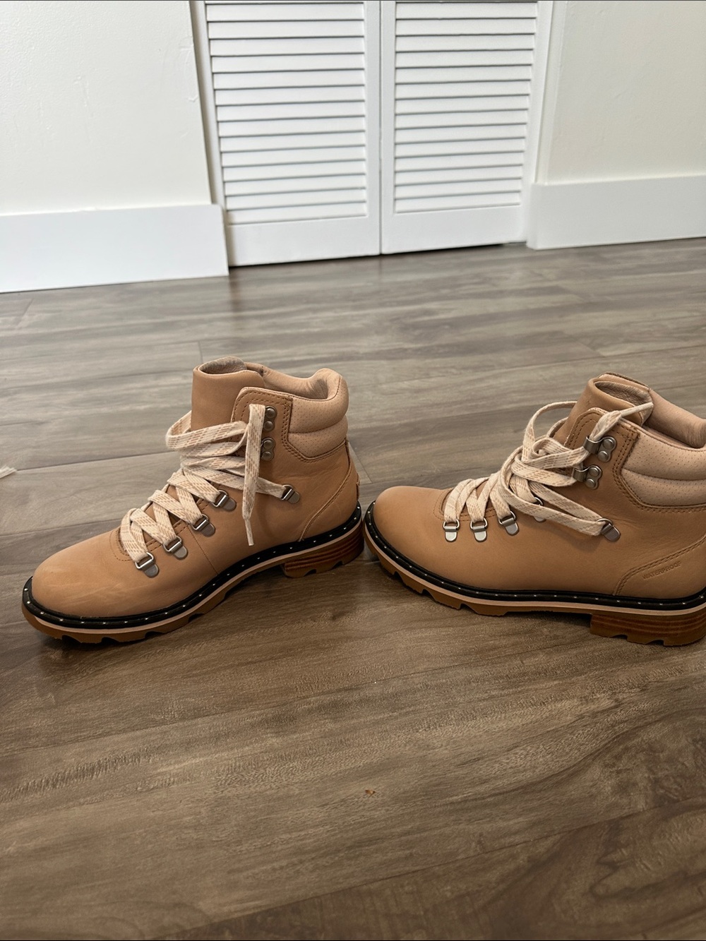 Sorel Beige Lace-Up Studded Trim Boots - Picture 4 of 7